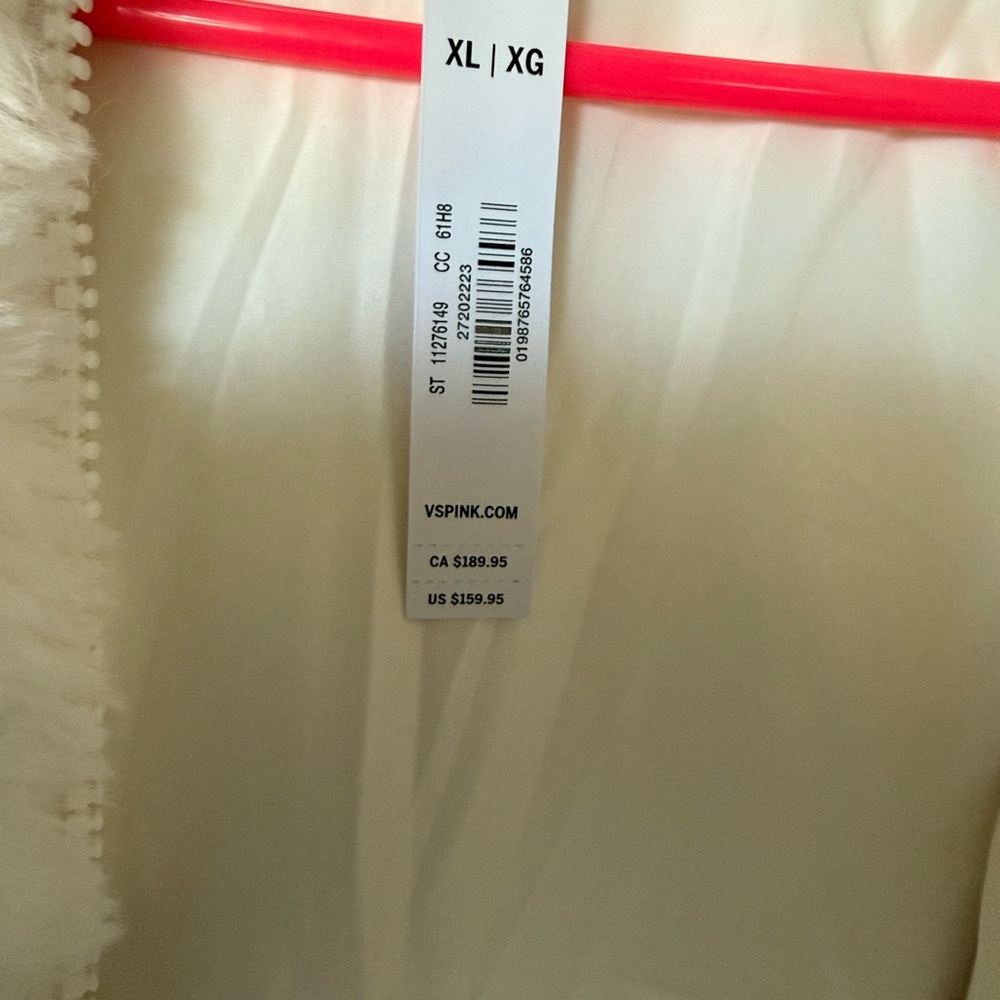 PINK Victoria's Secret Plush Teddy Jacket - Cream - Picture 5 of 10